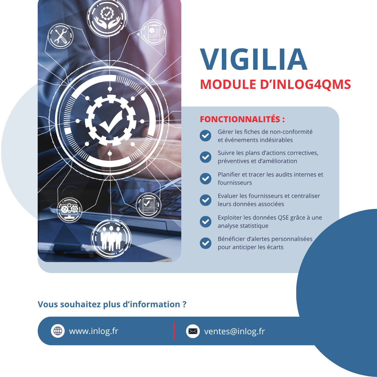🛡️ Pilotez efficacement la qualité et la sécurité avec le module « Vigila » d’Inlog4QMS 