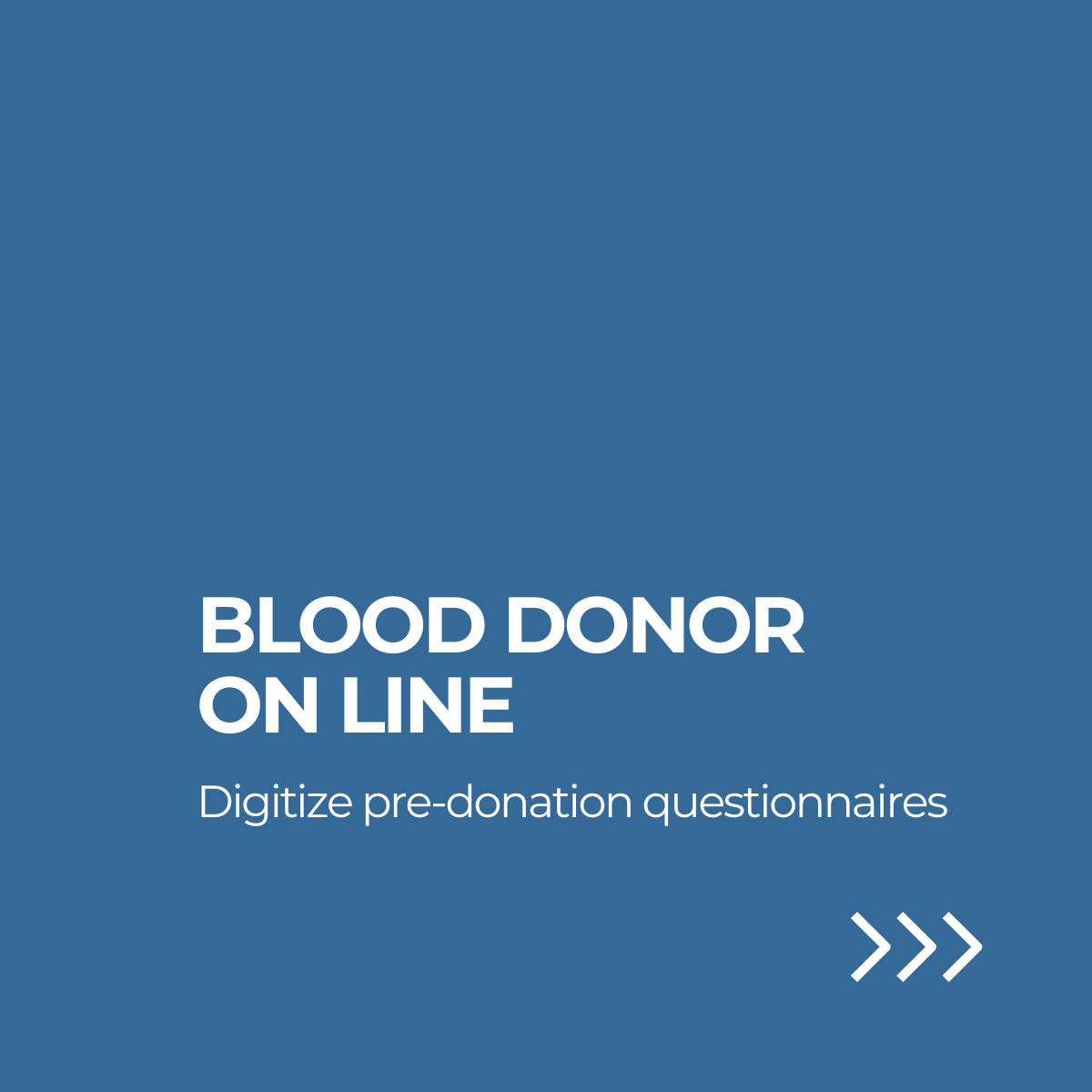 Discover how Blood Donor On Line transforms the pre-donation experience and simplifies collection management.