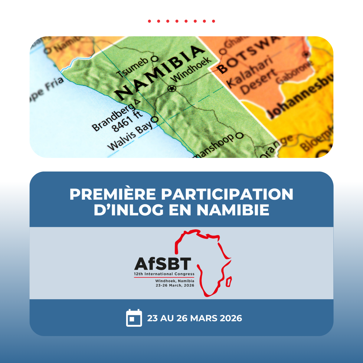 Première participation d’Inlog en Namibie